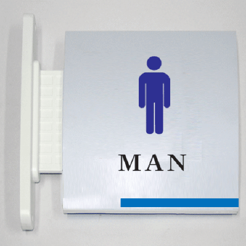 화장실 양면 라운드 남자용 21 x 21cm